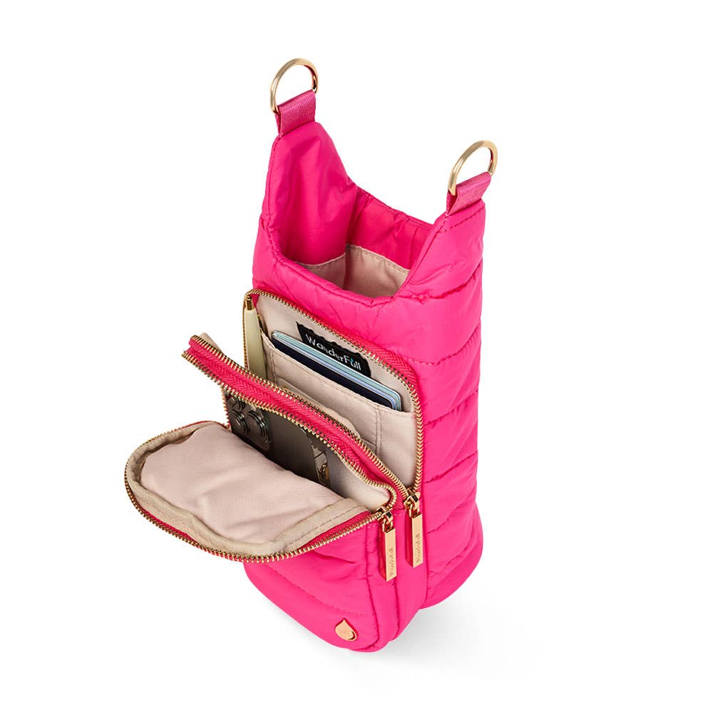 WanderFull® HydroBag® – Bright Pink with Navy & Pink Strap - Juli's Wearable Art