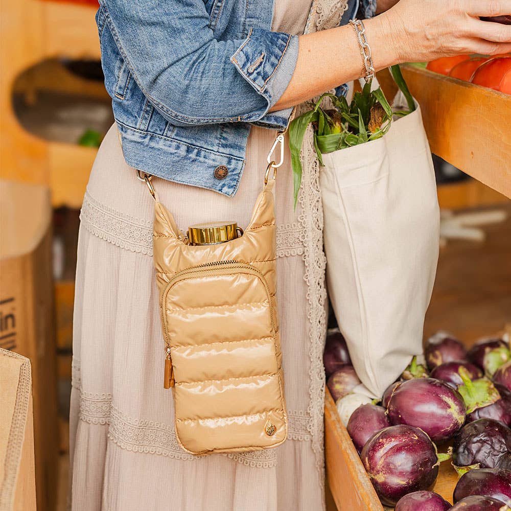 WanderFull® HydroBag® – Camel Lacquer with Camel Patterned Strap - Juli's Wearable Art