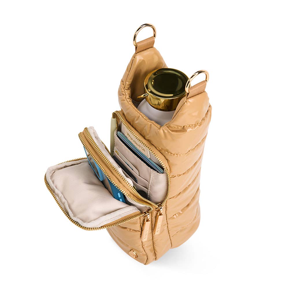 WanderFull® HydroBag® – Camel Lacquer with Camel Patterned Strap - Juli's Wearable Art