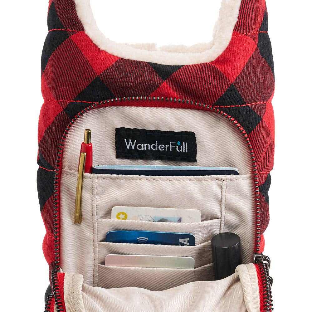 WanderFull® HydroBag® – Red Buffalo Plaid with Sherpa (Limited Edition) - Juli's Wearable Art