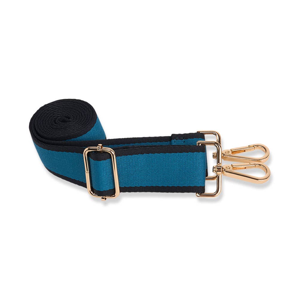 WanderFull® HydroBag® – Teal with Teal & Black Striped Strap - Juli's Wearable Art