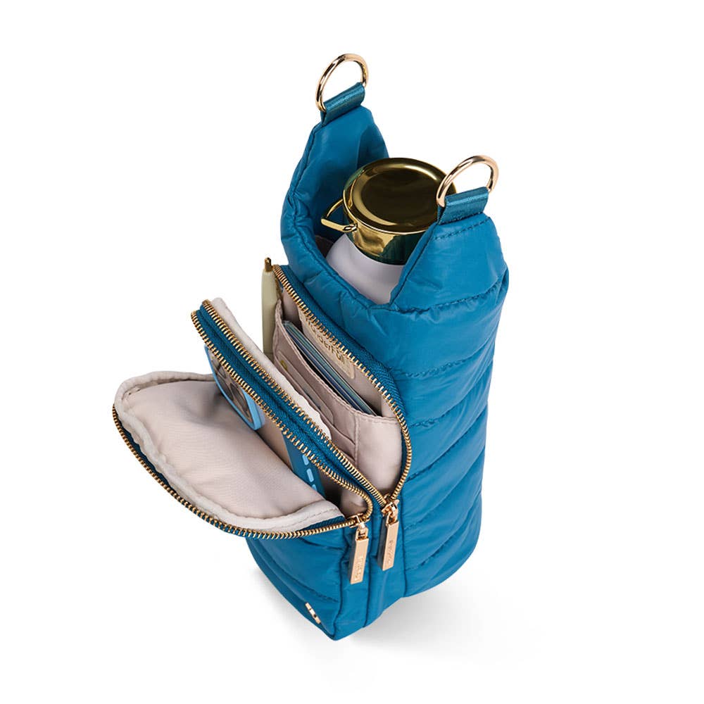 WanderFull® HydroBag® – Teal with Teal & Black Striped Strap - Juli's Wearable Art