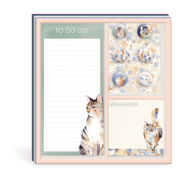 Watercolor Pets - Cat Notepads and Magnets Set - Juli's Wearable Art