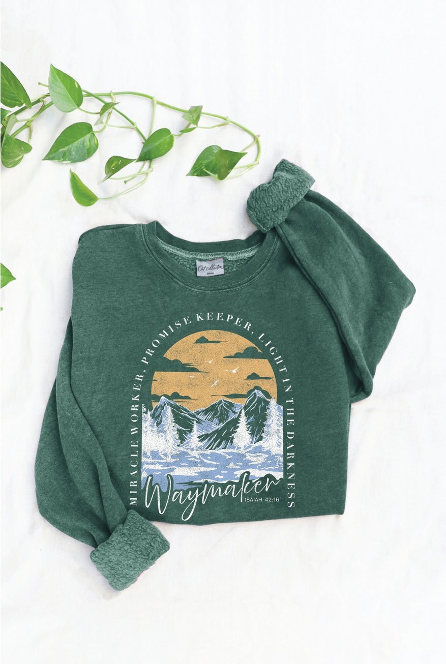 Way Maker Green Mineral Graphic Sweatshirt - Juli's Wearable Art