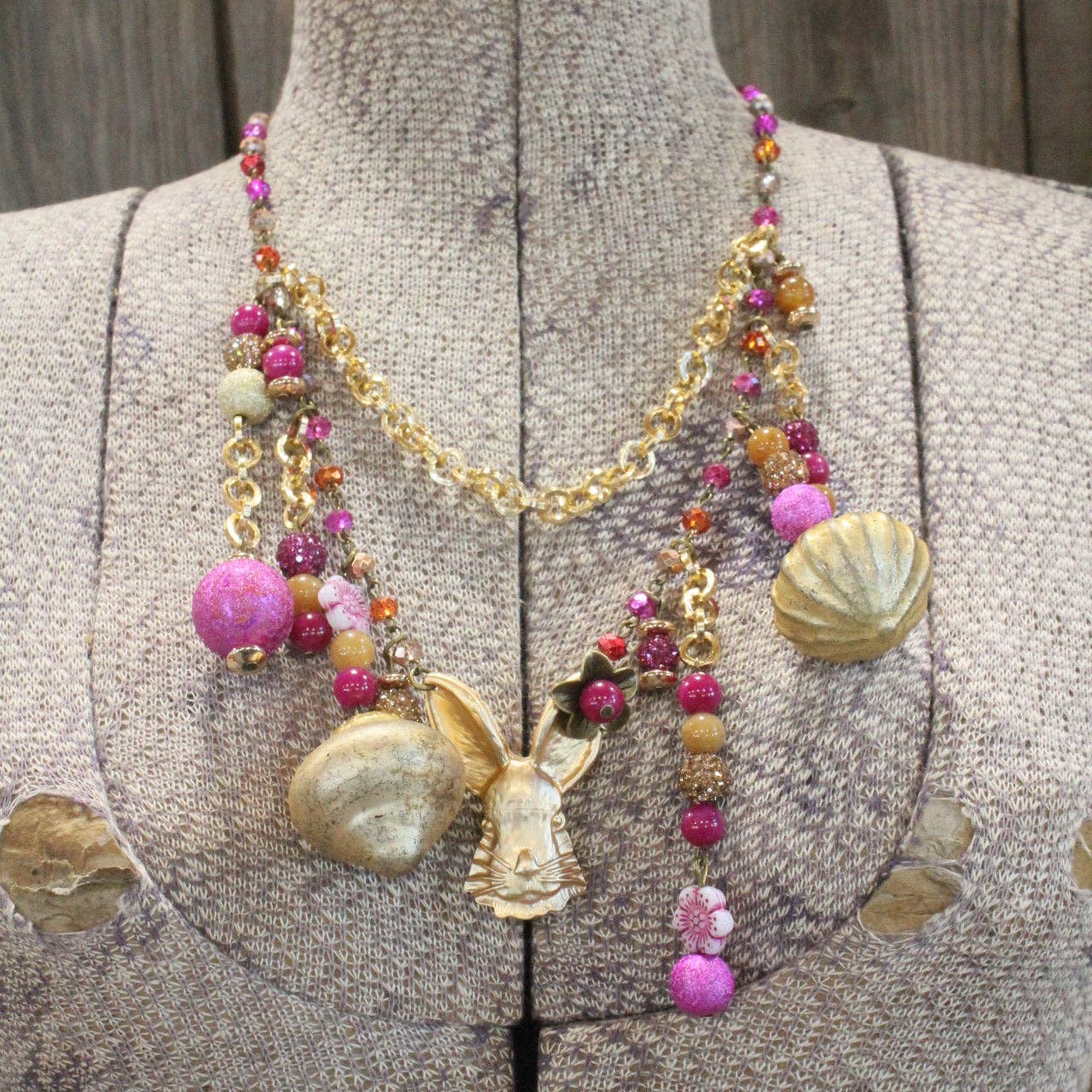 What A Hare Flower Charm'd Necklace - Juli's Wearable Art