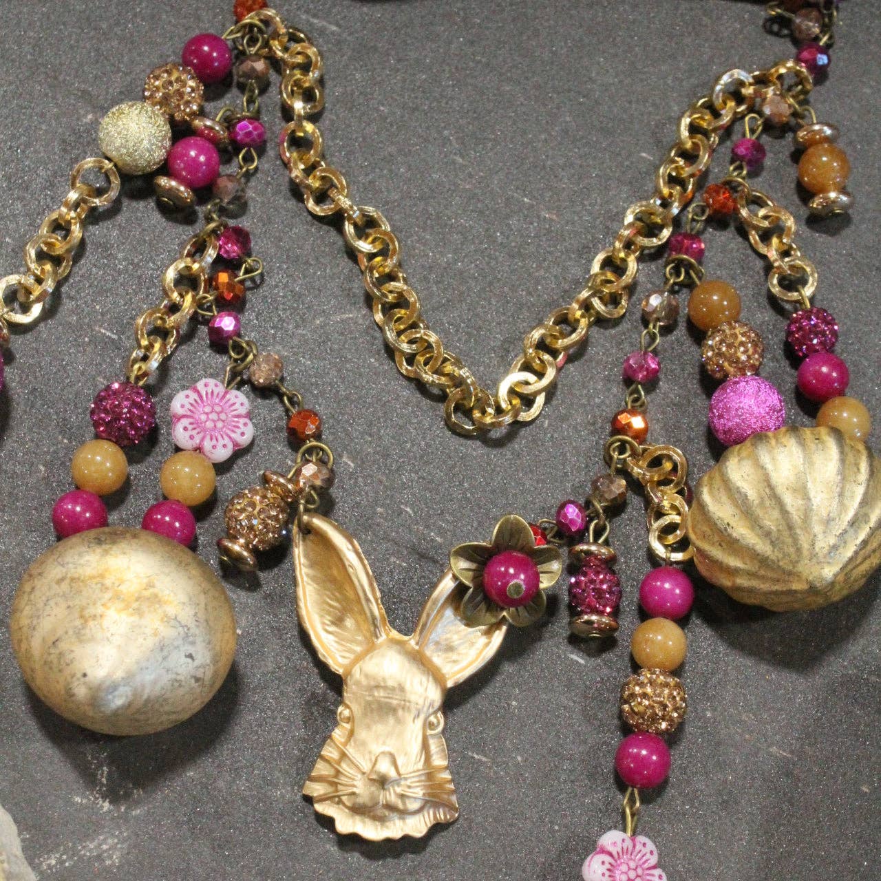 What A Hare Flower Charm'd Necklace - Juli's Wearable Art