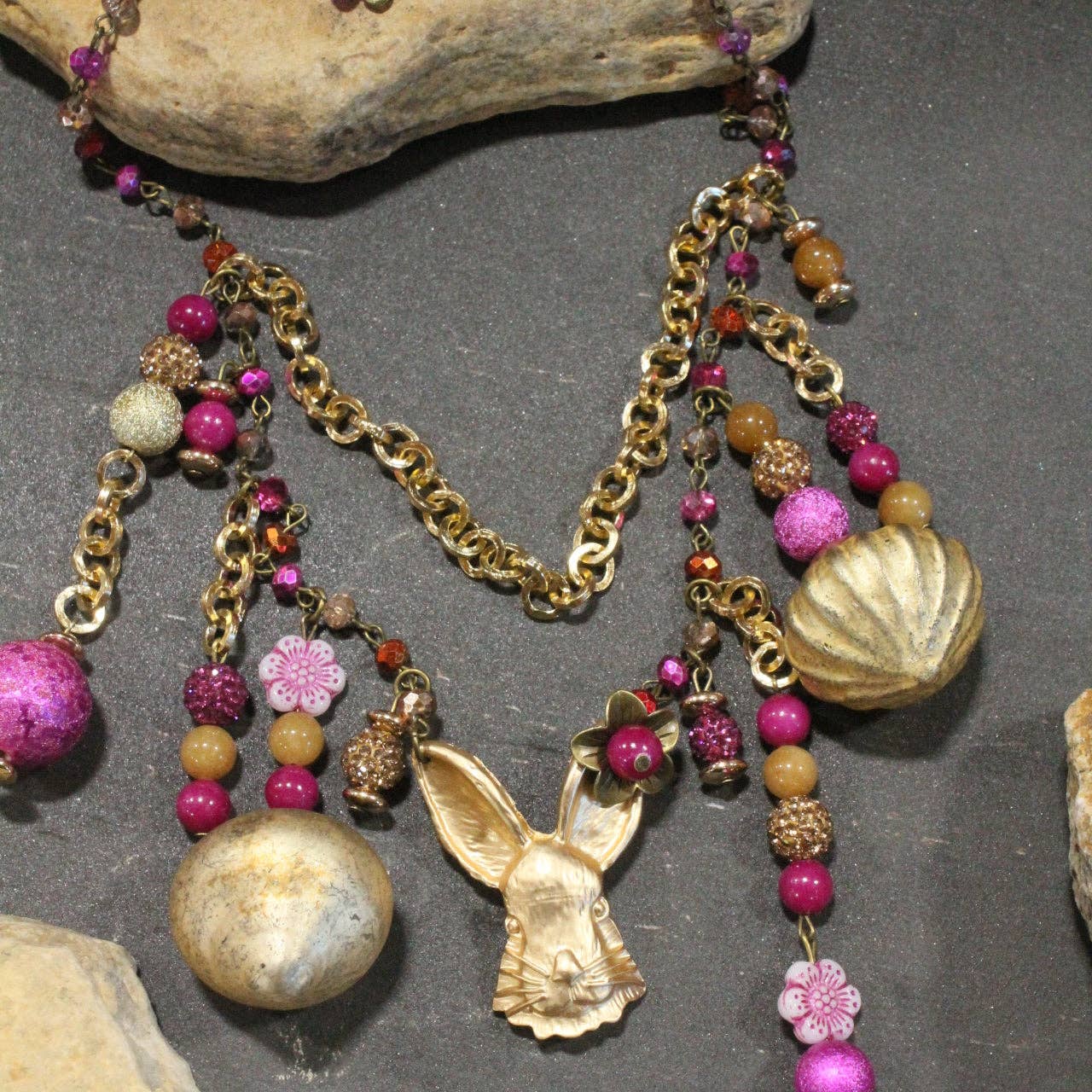 What A Hare Flower Charm'd Necklace - Juli's Wearable Art