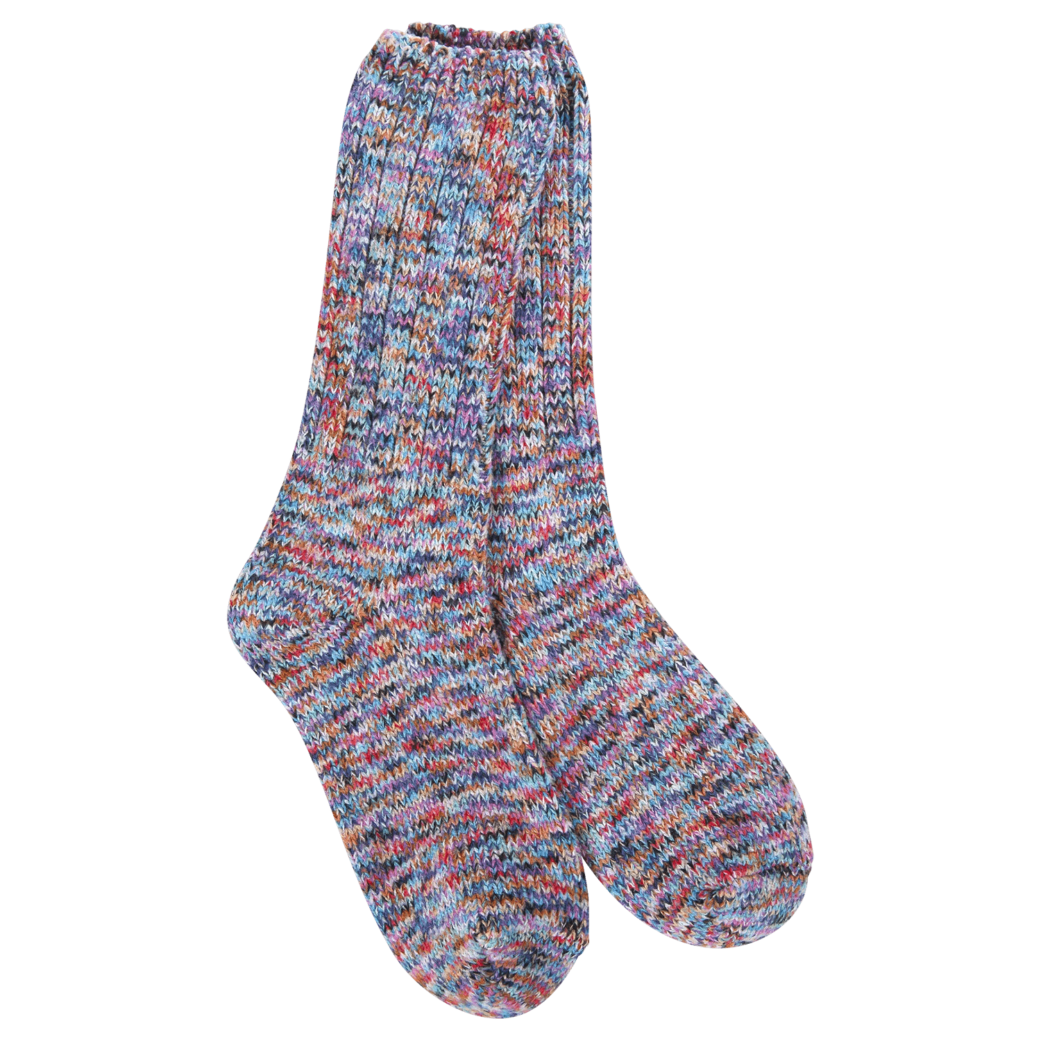 World's Softest Weekend Ragg Cable Crew Socks - Indigo - Juli's Wearable Art