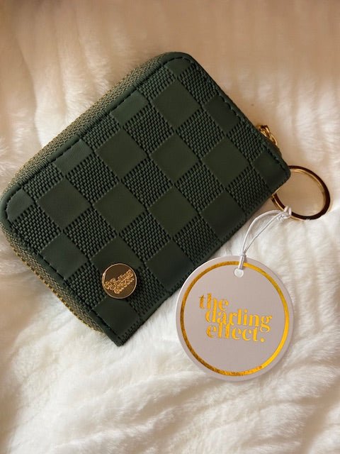 Zip Around Wallet - Dark Green Check - Juli's Wearable Art