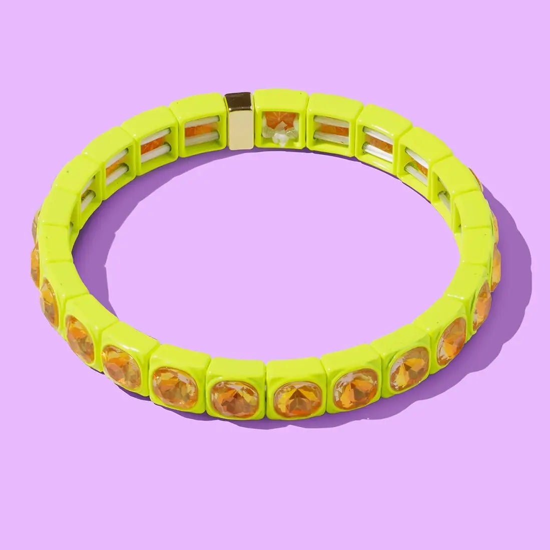 Zoe Enamel Stretch Bracelet | Yellow - Juli's Wearable Art
