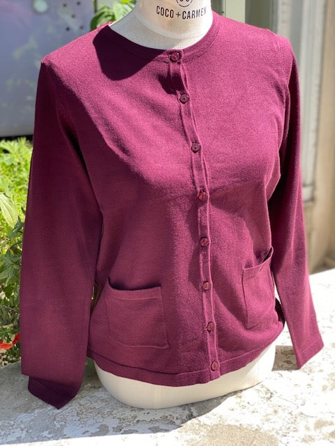 Sunday by Godske Merlot Cardigan Sweater