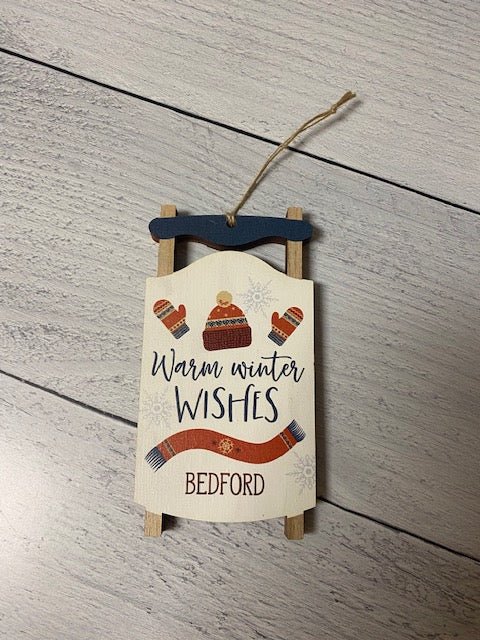 Bedford Christmas Sled Ornaments - Juli's Wearable Art