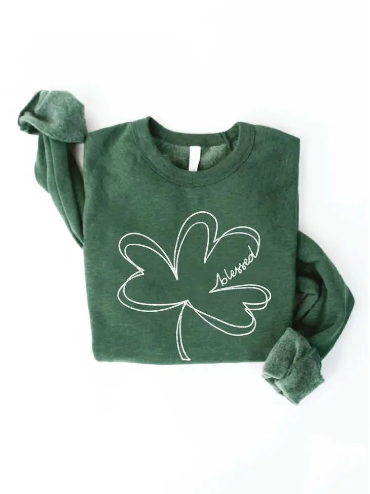 BLESSED CLOVER Graphic Sweatshirt - Juli's Wearable Art