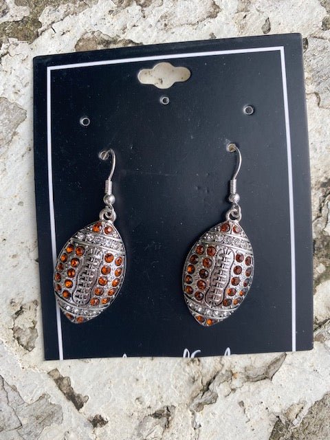 Bling Football Earrings - Juli's Wearable Art