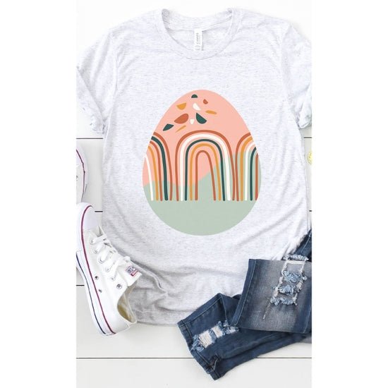 Boho Rainbow Easter Egg Graphic Tee - Juli's Wearable Art