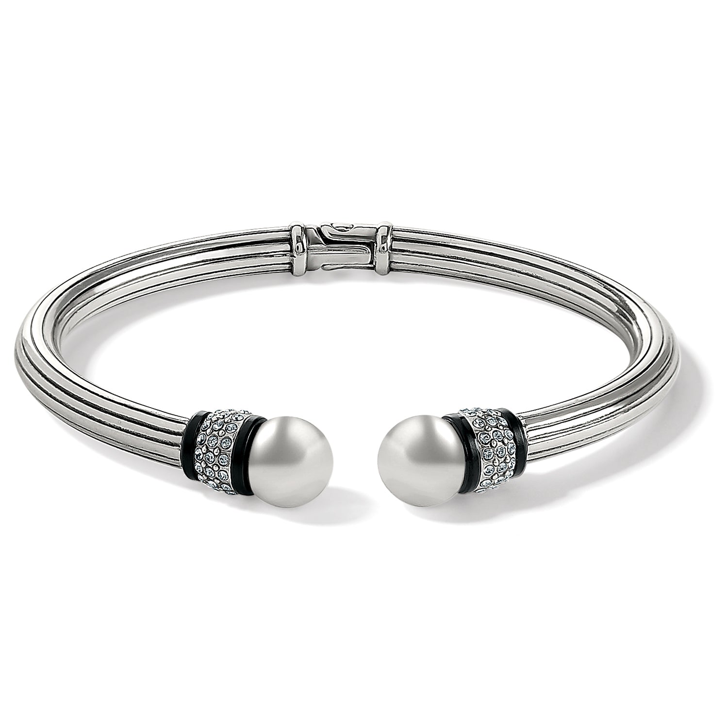 Silver Meridian Classic Hinged Bangle - Brighton