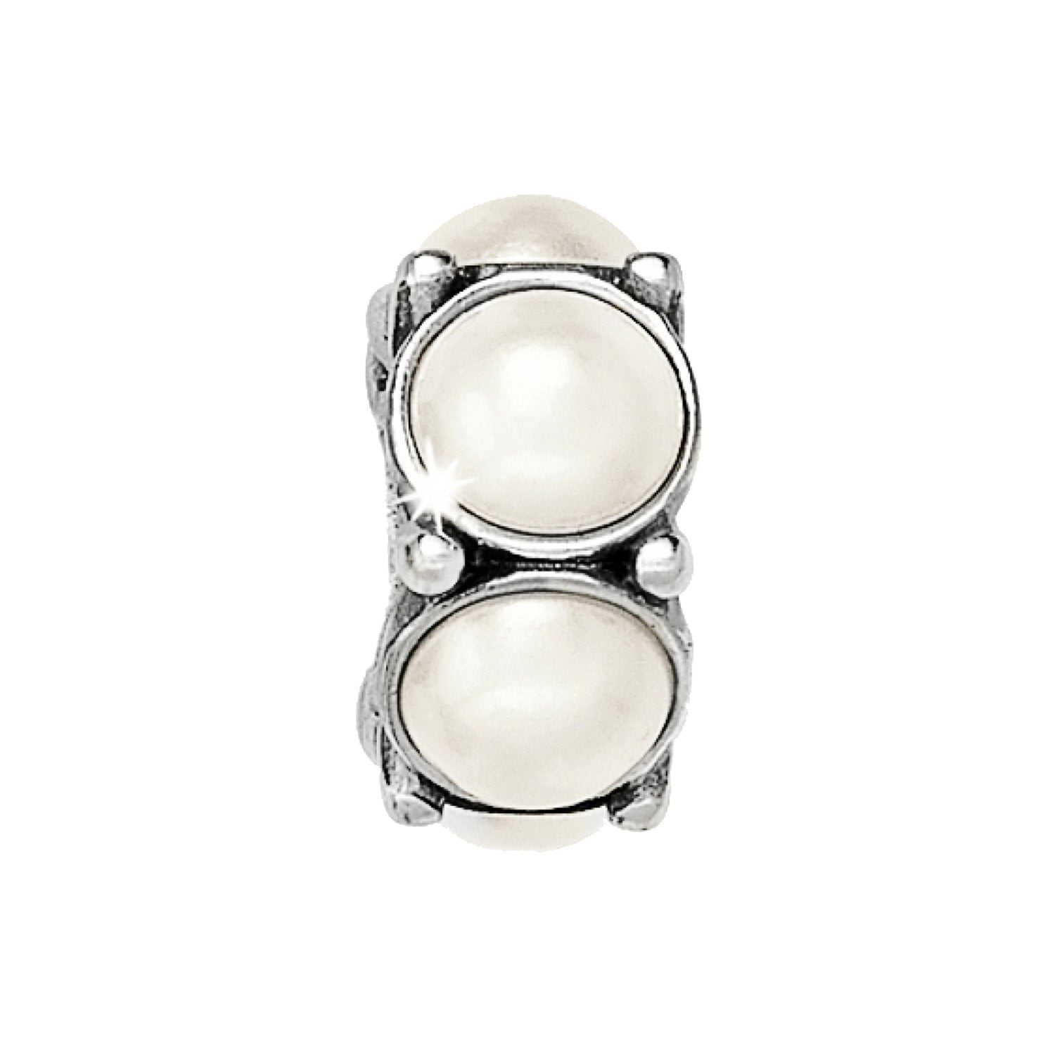Brighton Roundabout Bead in Pearl & Silver - Juli's Wearable Art