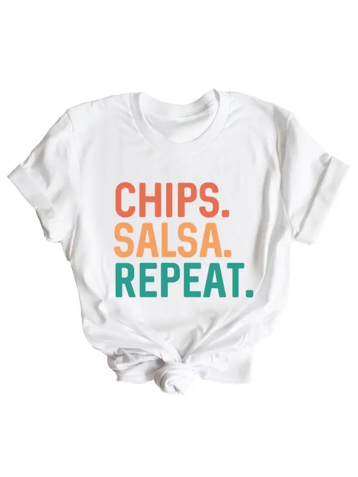 Chips. Salsa. Repeat. Cinco De Mayo Graphic Tee - Juli's Wearable Art