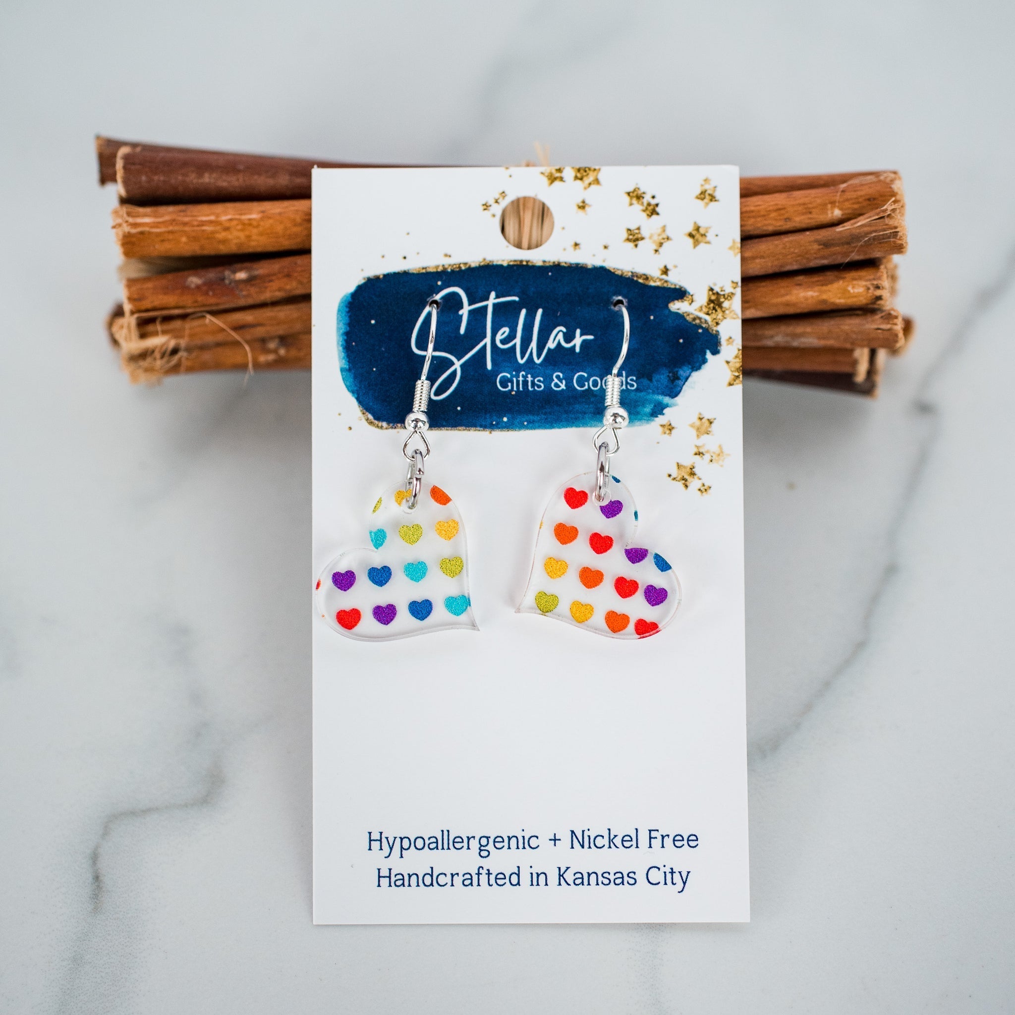 Hello Happiness Valentine's Day Earrings - Juli's Wearable Art