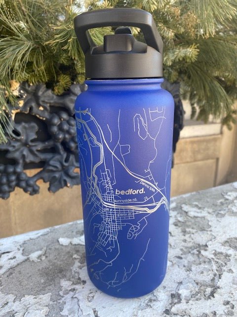 HOME TOWN MAP 32 OZ INSULATED BOTTLES - Bedford - Juli's Wearable Art