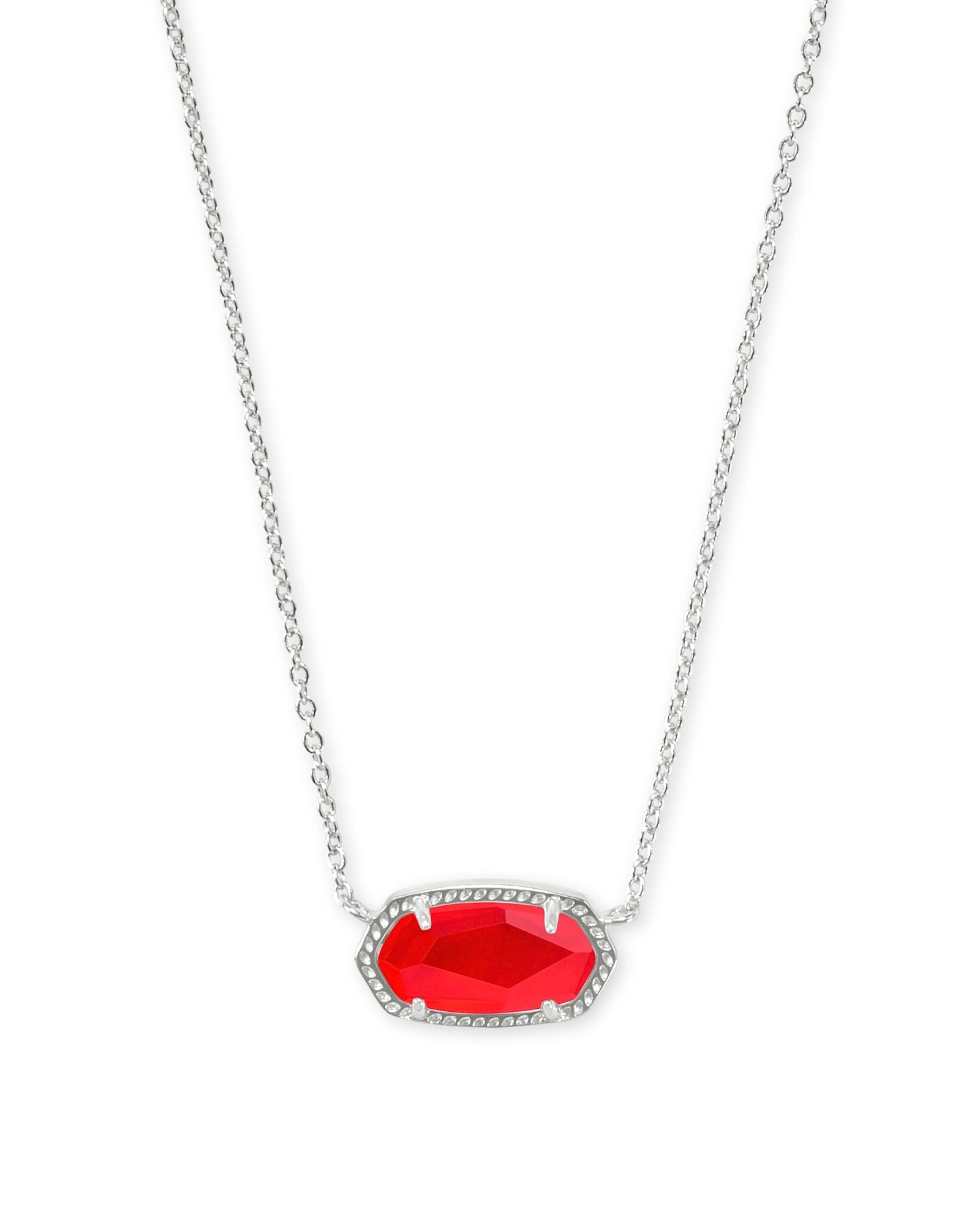Kendra Scott Elisa Pendant Necklace - Silver & Red Illusion - Juli's Wearable Art