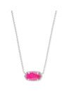 Kendra Scott Elisa Short Pendant Necklace - Silver & Azalea Illusion - Juli's Wearable Art