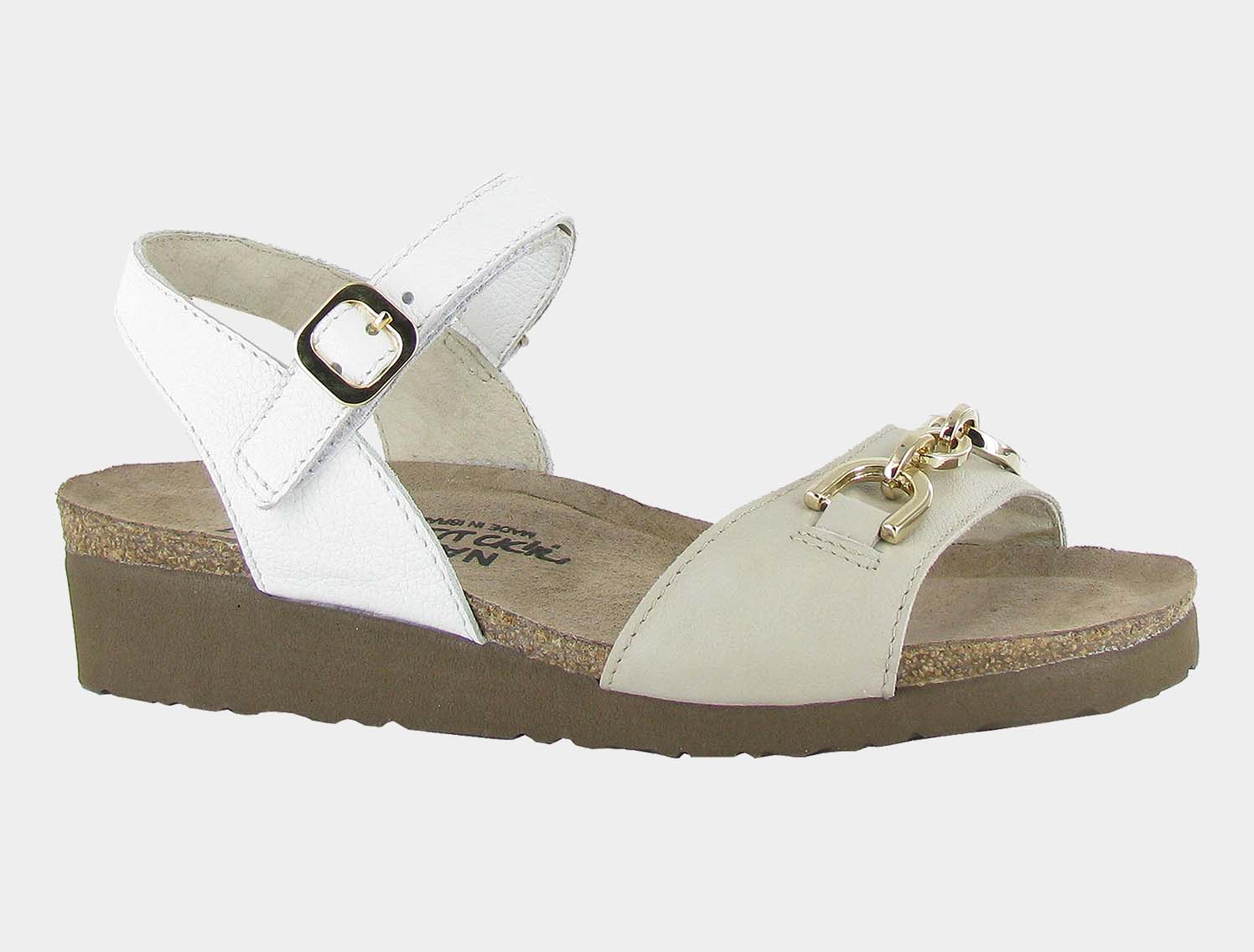NAOT Aubrey Sandal - Soft Ivory & White Leather - Juli's Wearable Art