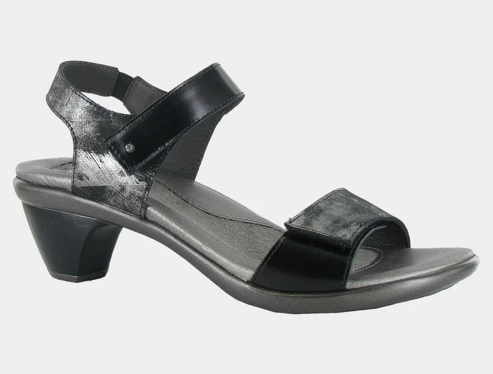 NAOT Extant - Metallic Onyx/Black Madras Leather - Juli's Wearable Art