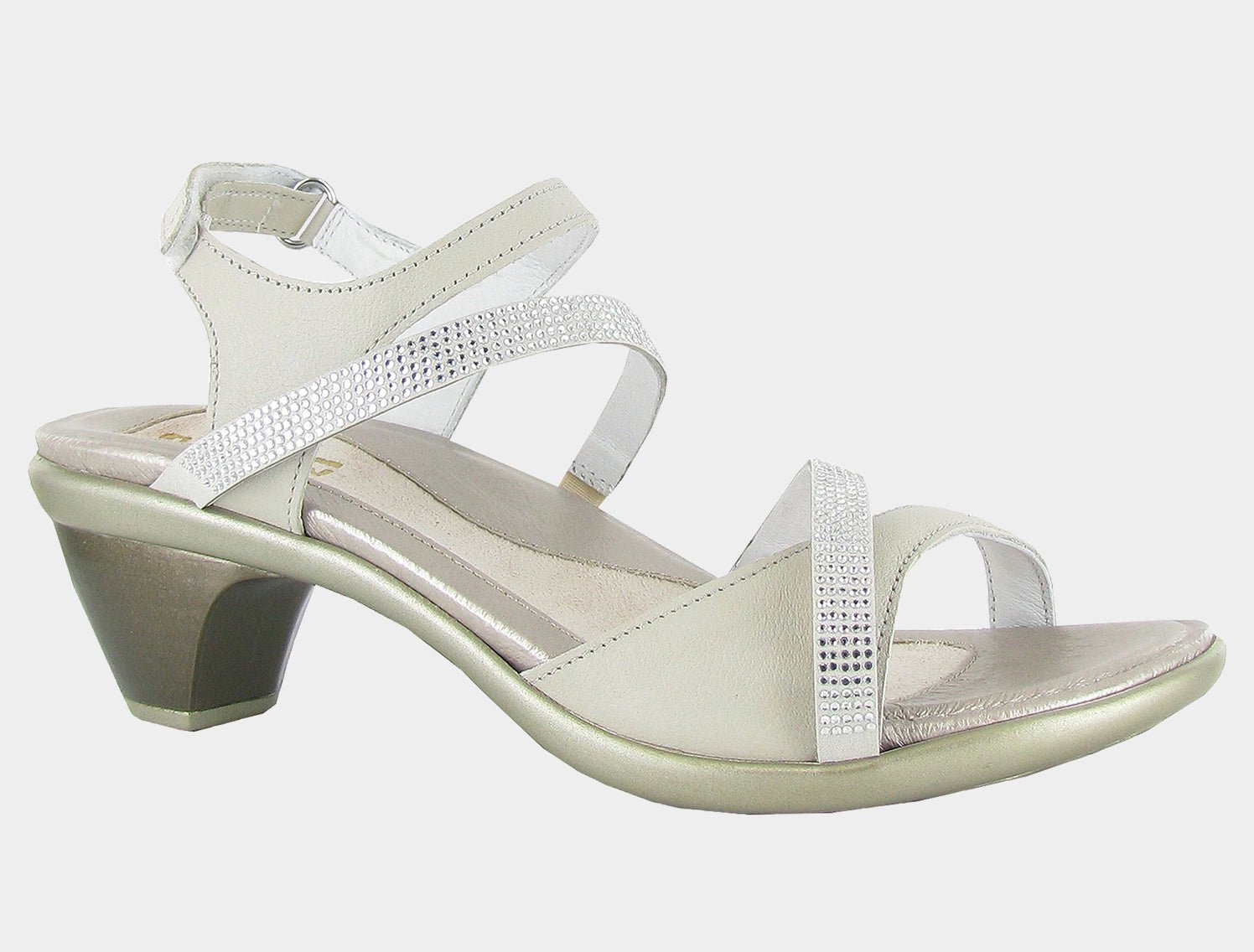 NAOT Innovate Sandal - Soft Ivory/Clear Stones - Juli's Wearable Art