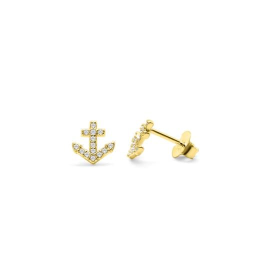 Stia Pavé Anchor Stud Earrings - Juli's Wearable Art