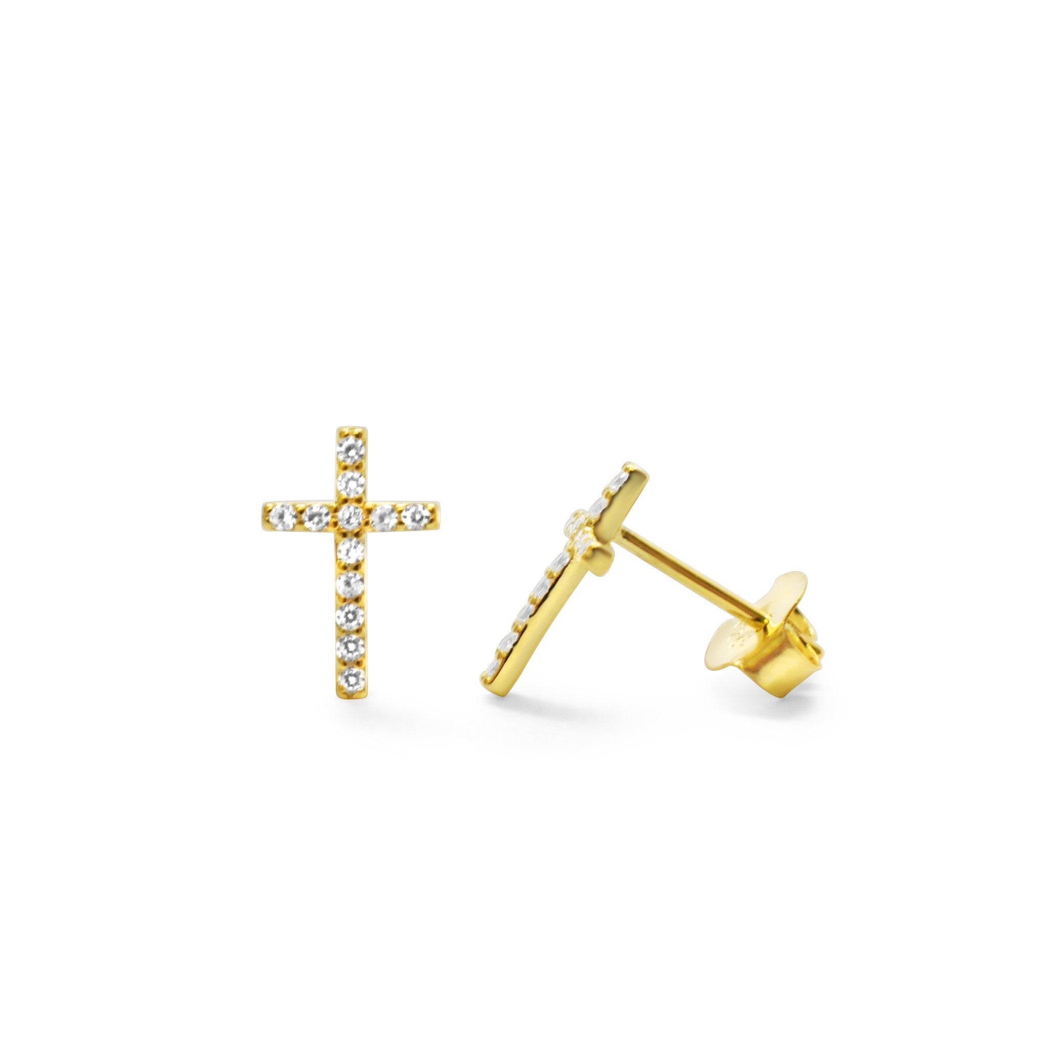 Stia Pavé Cross Stud Earrings - Juli's Wearable Art