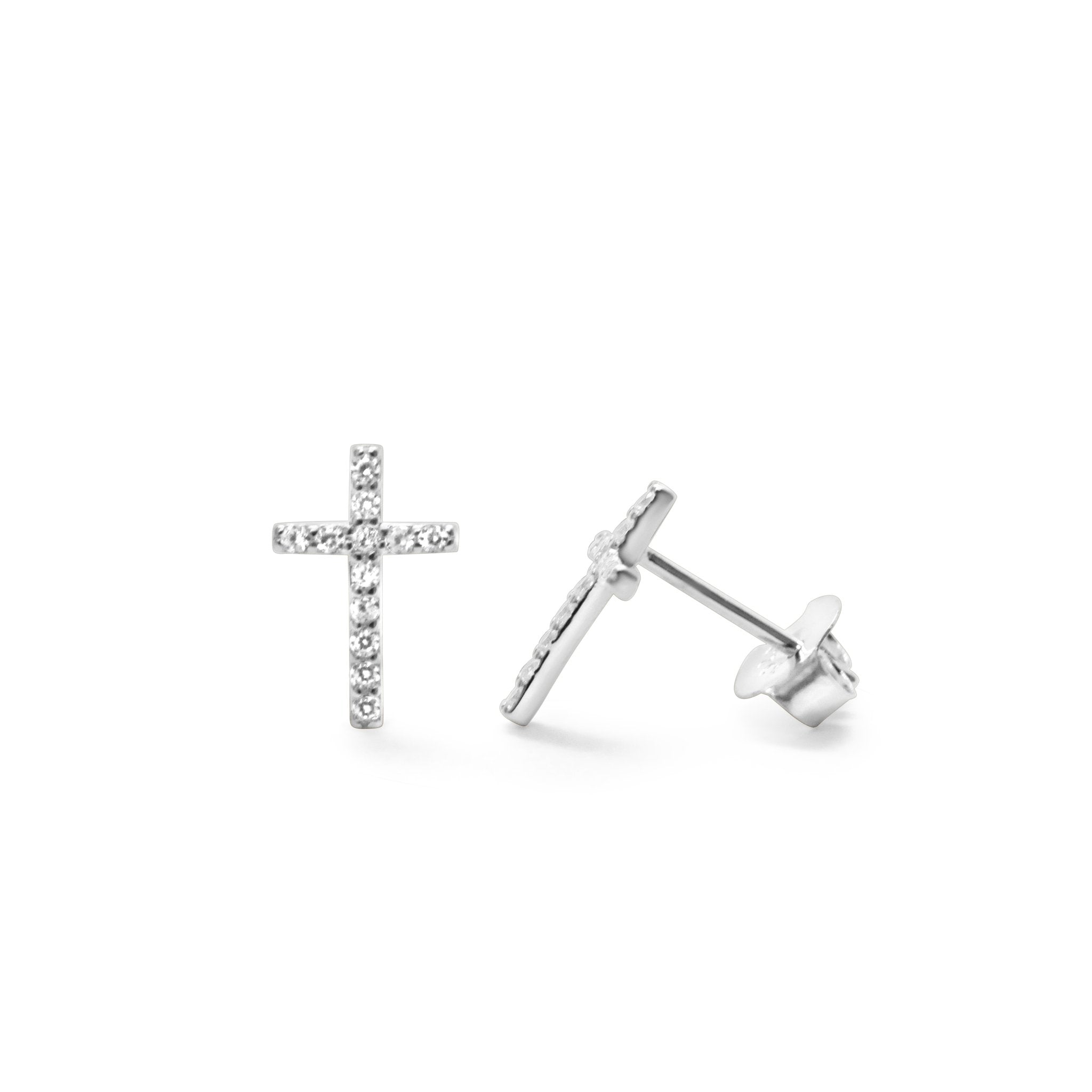 Stia Pavé Cross Stud Earrings - Juli's Wearable Art