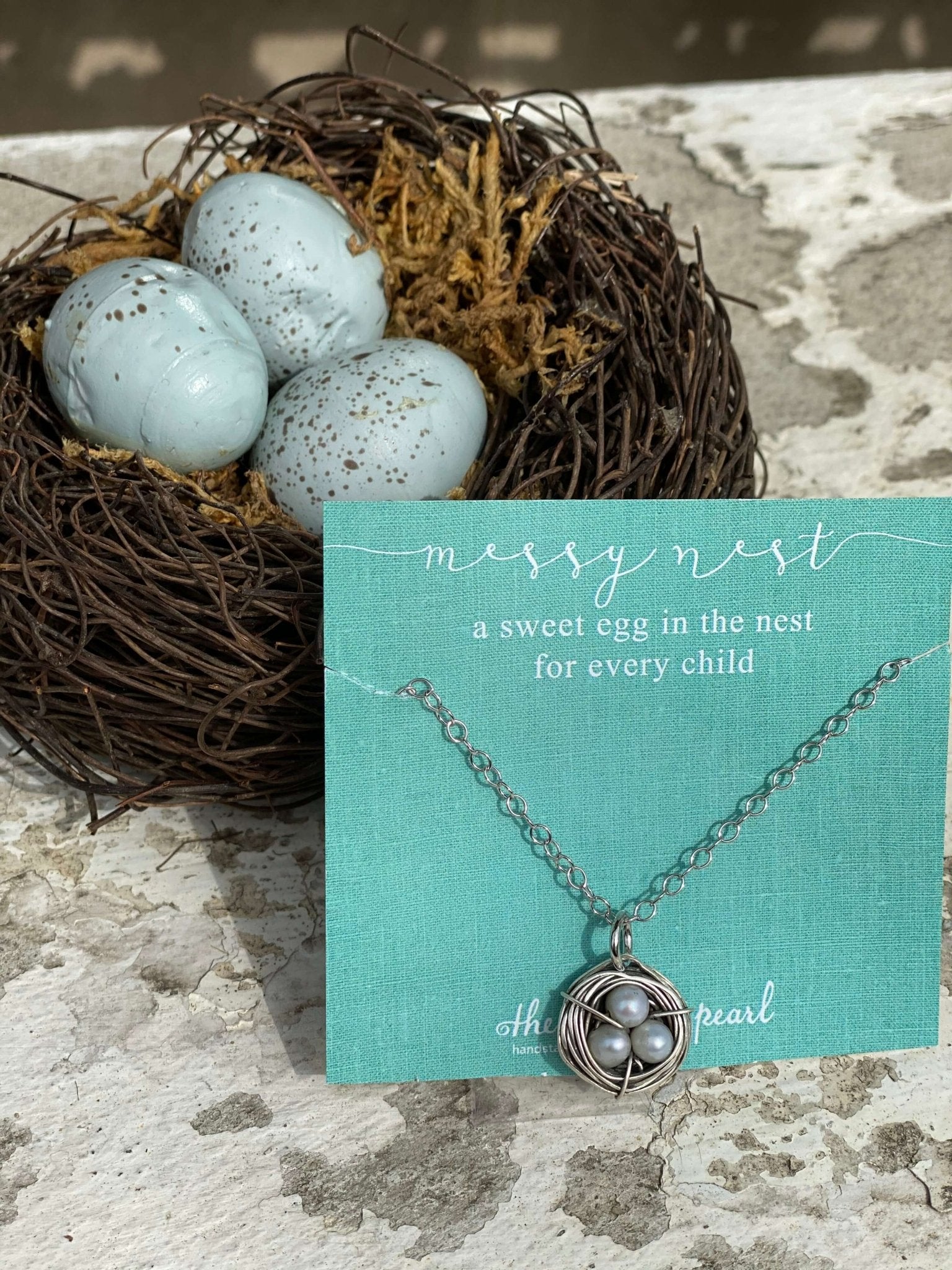 The Vintage Pearl Hand - Stamped Messy Nest Necklace from The Vintage Pearl - Juli's Wearable Art
