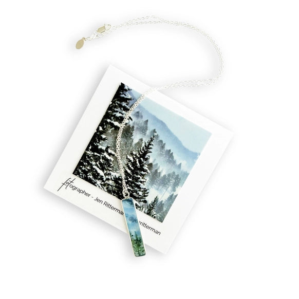 Montana Snowscape Vertical Bar Necklace