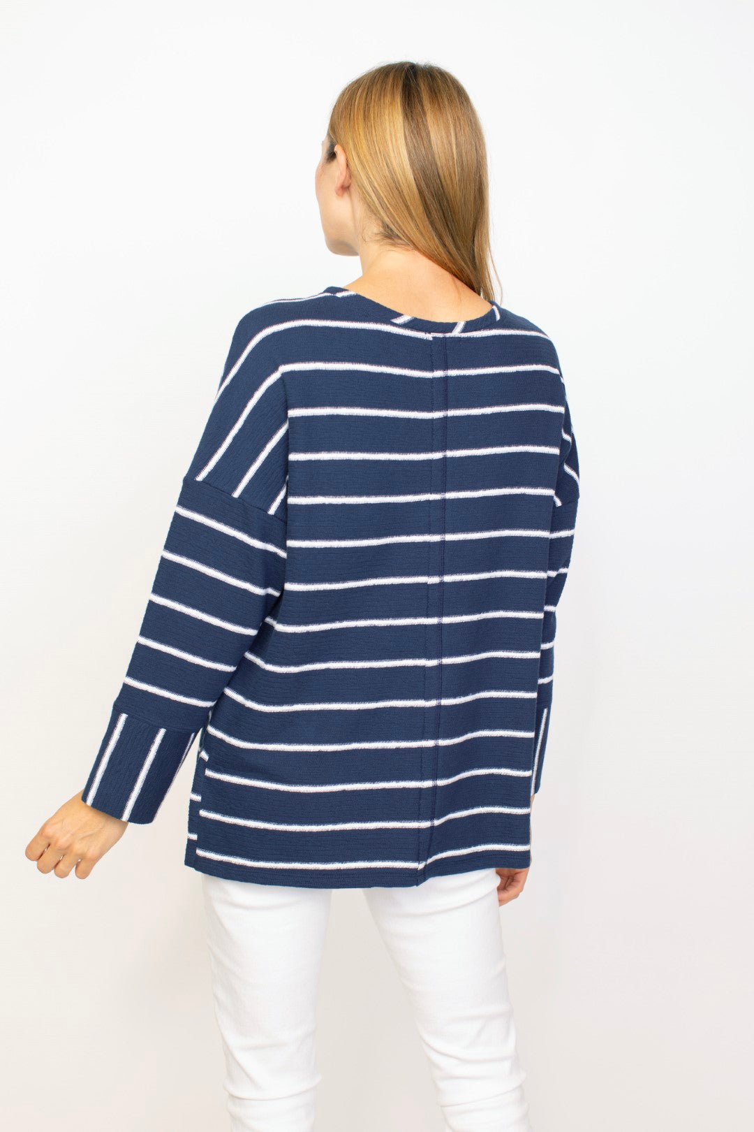 HABITAT FRENCH TERRY STRIPED CREW NECK PULLOVER