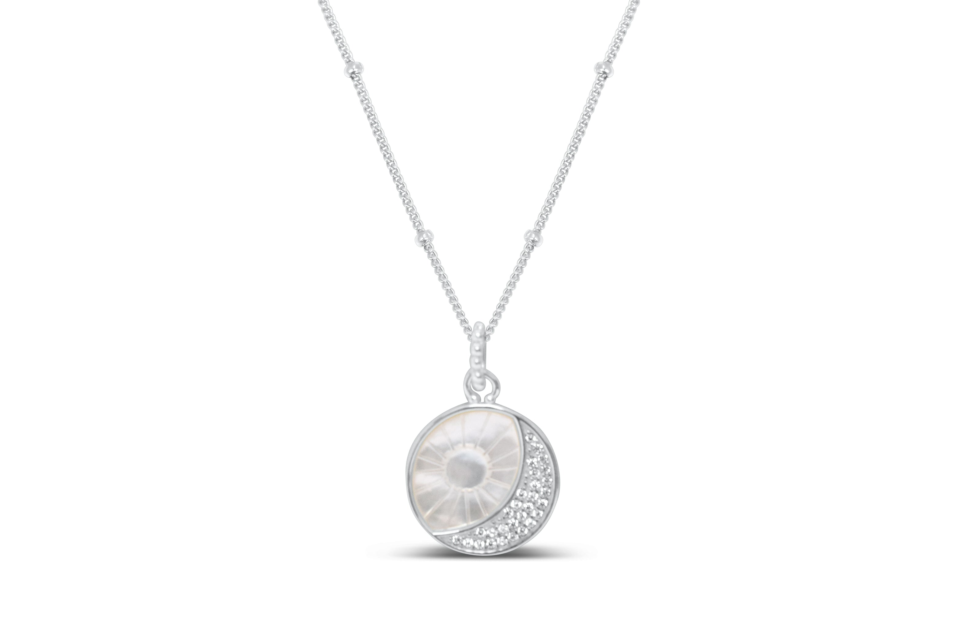 Stia "Classy Girls Wear Pearls" Sun & Moon Pendant Necklace