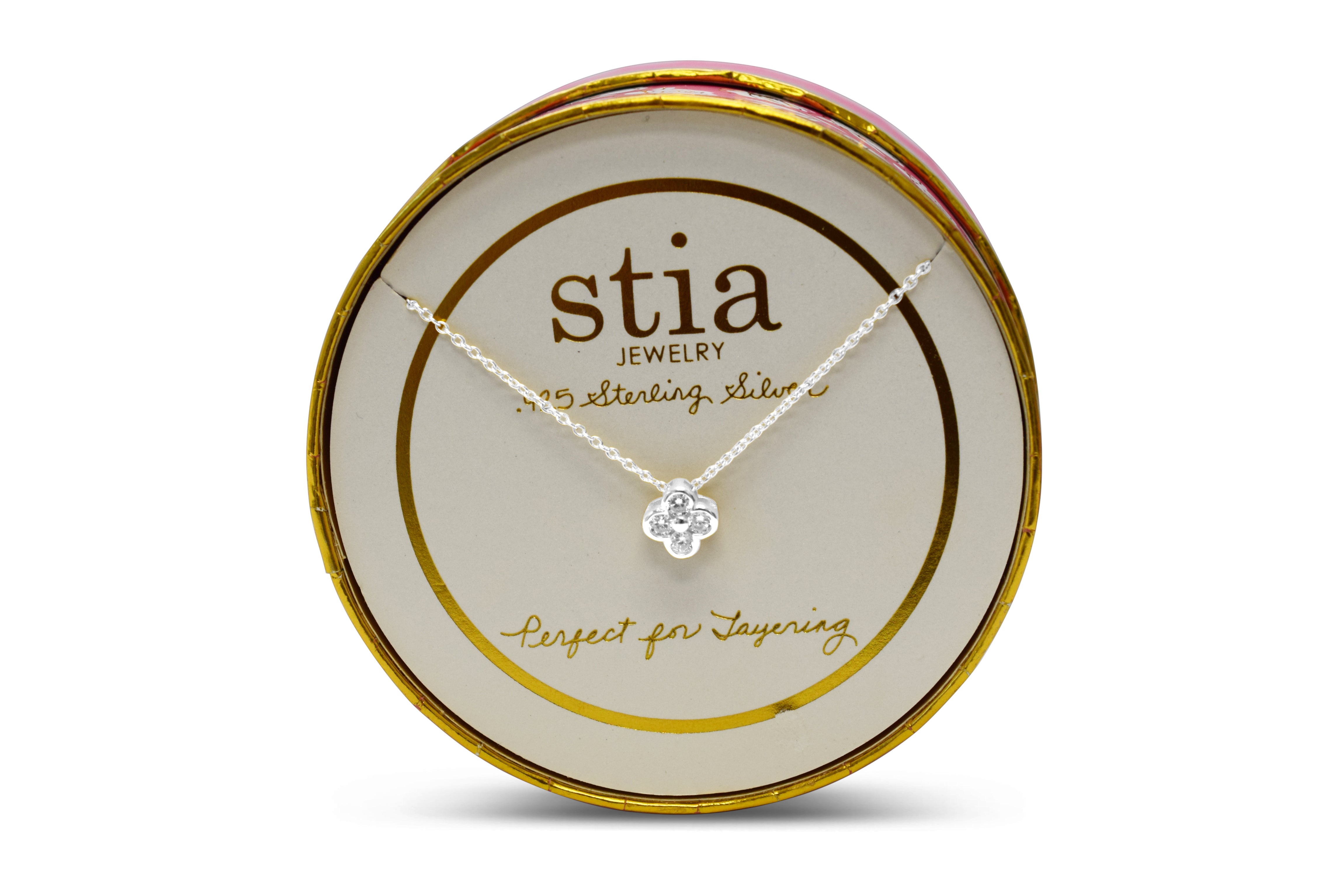 Stia "Itty Bitty Pretties" Clover Necklace in a Box
