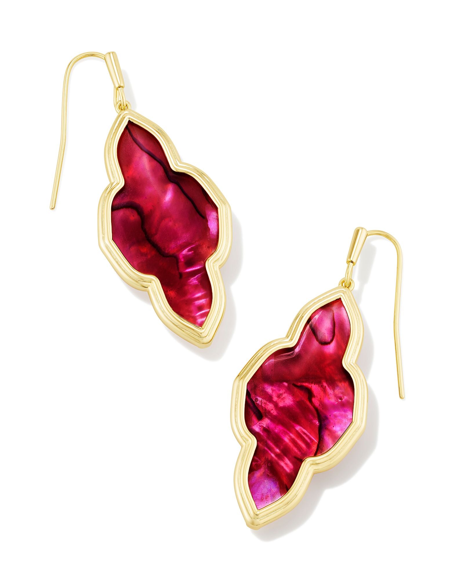 Kendra Scott Gold/Light Burgundy Framed Abbie Drop Earrings