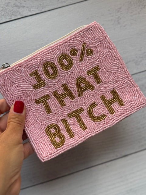 100% "That B*tch" Beaded Coin Wallet