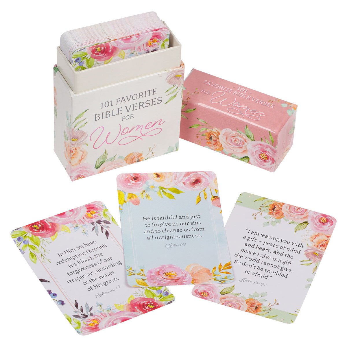 101 Favorite Bible Verses for Women Pink Floral Box of Blessings - Juli's Wearable Art