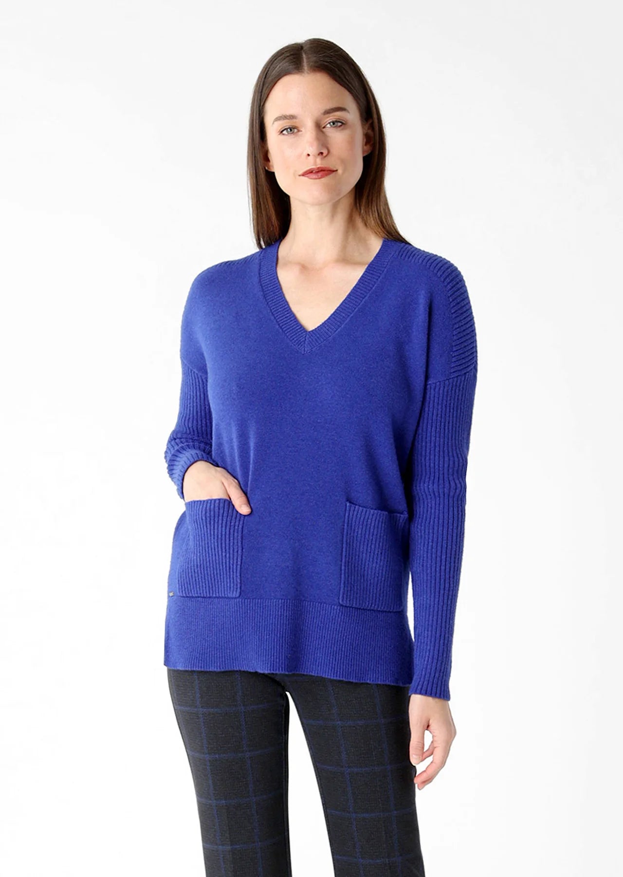 Lisette Andrea V-Neck 2-Pocket Sweater