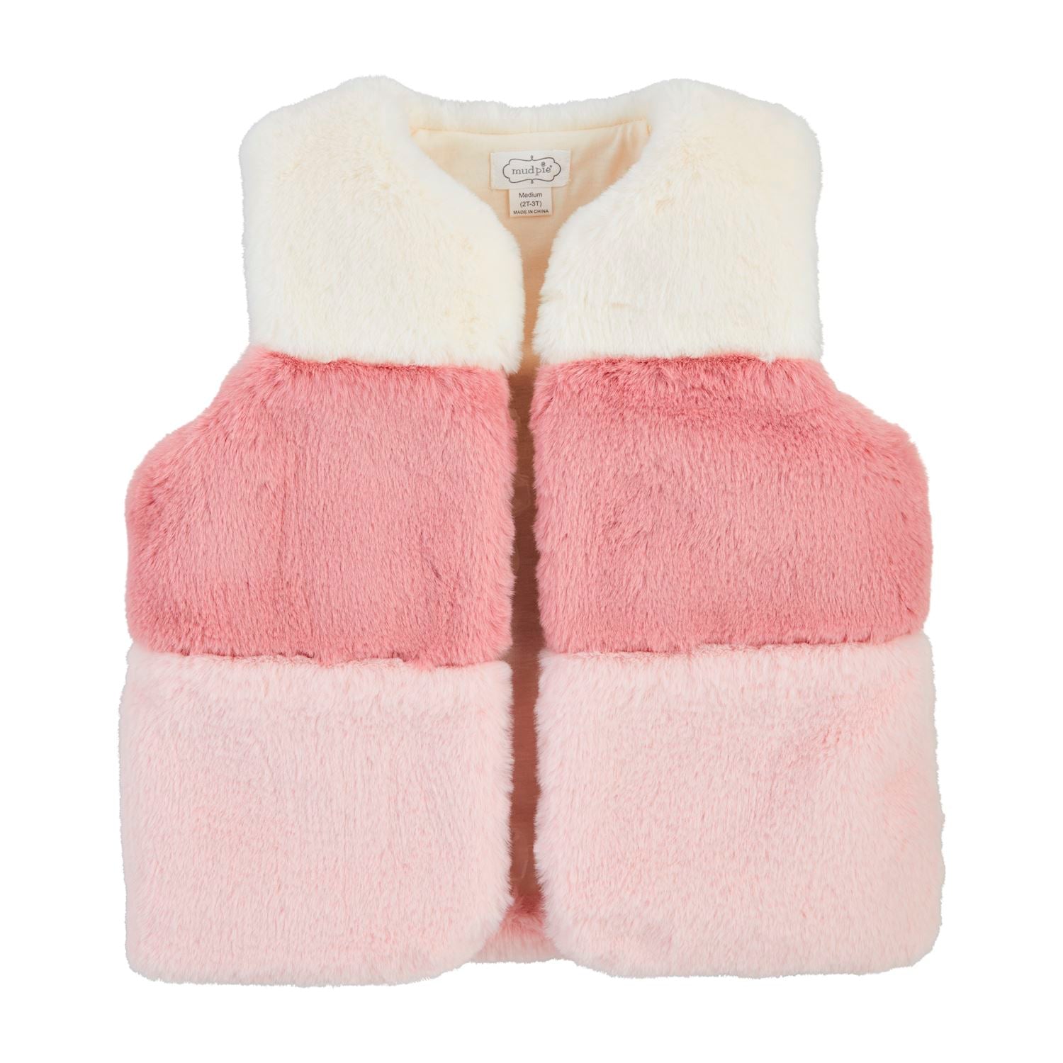 Mudpie Pink Color-Block Fur Vest