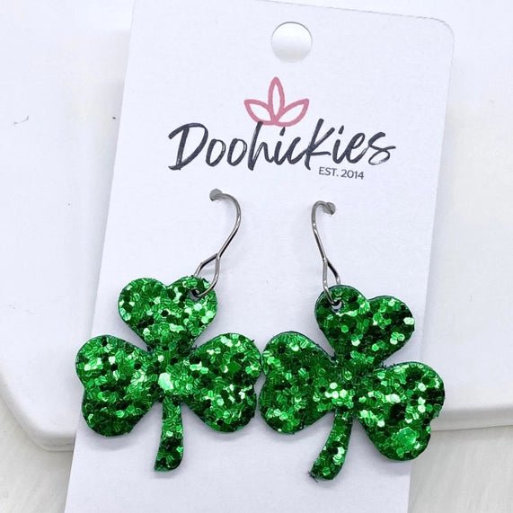 1.25" Itty Bitty Shamrocks - Earrings - Juli's Wearable Art