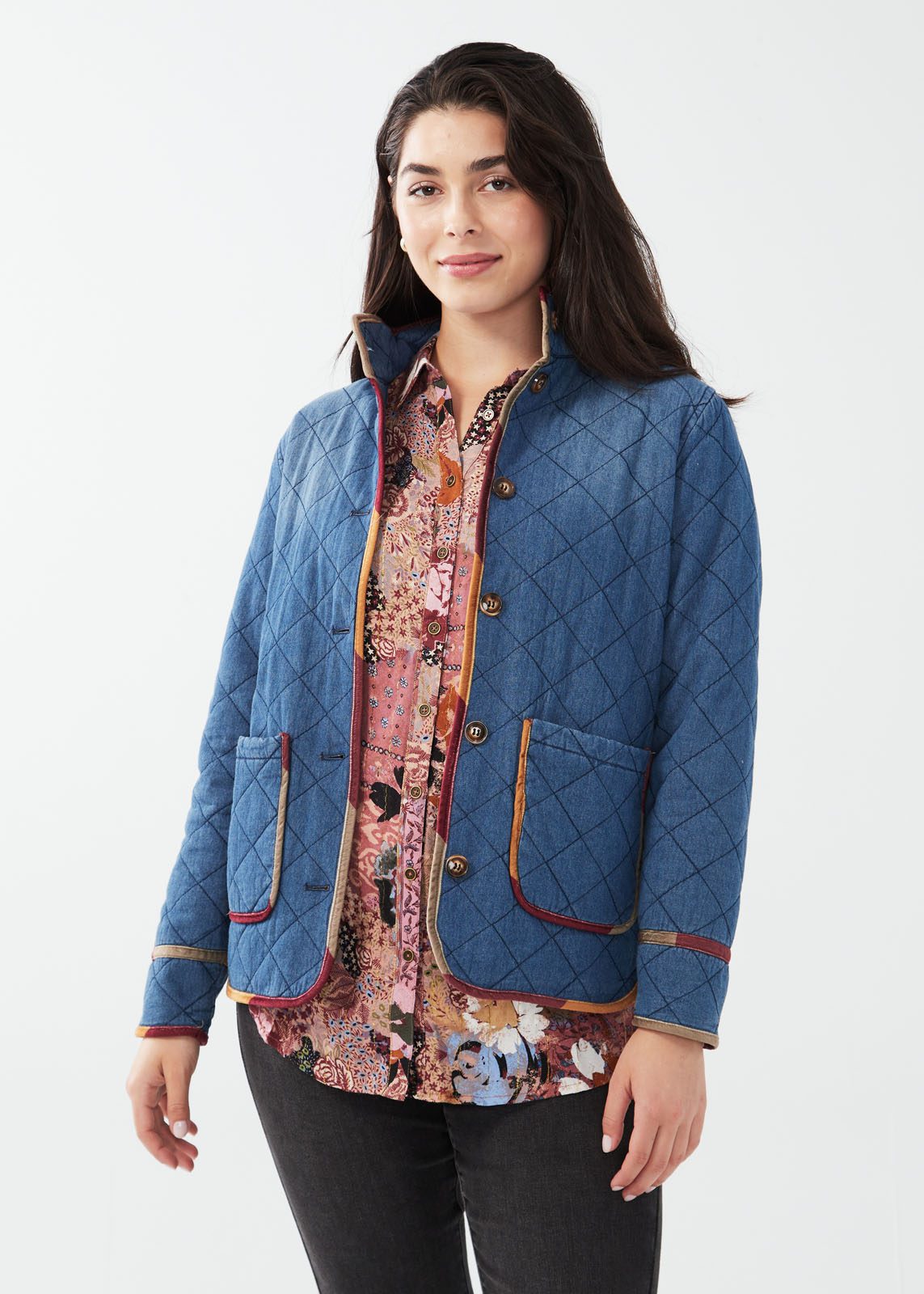 FDJ-Quilted Chambray Jacket