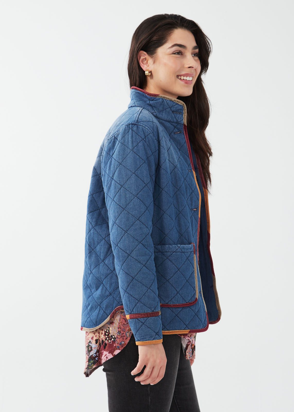 FDJ-Quilted Chambray Jacket