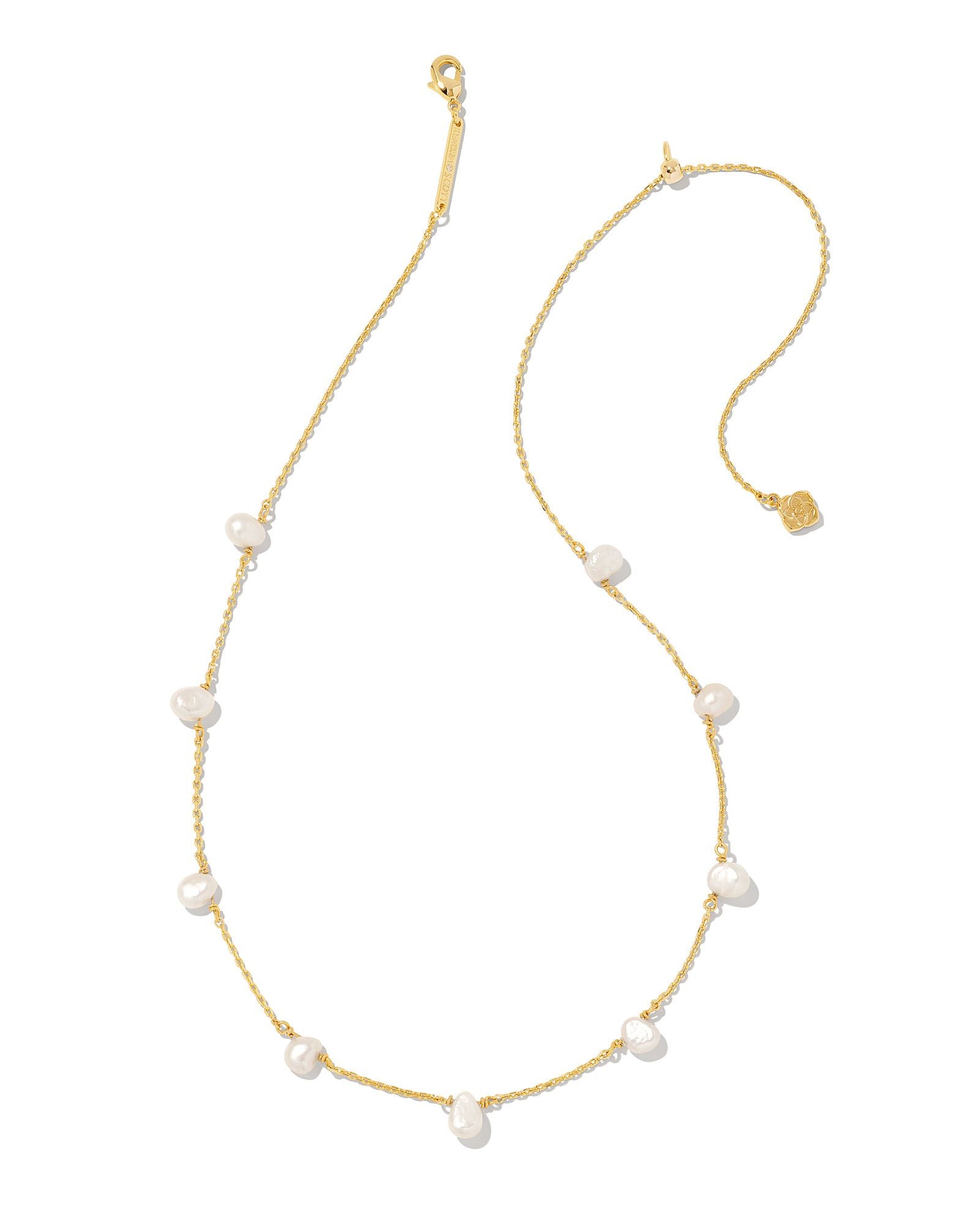 Kendra Scott LEIGHTON PEARL STRAND NECKLACE GOLD WHITE PEARL