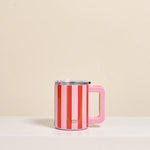14 oz Insulated Mug | Sicily Stripes Pink - Juli's Wearable Art