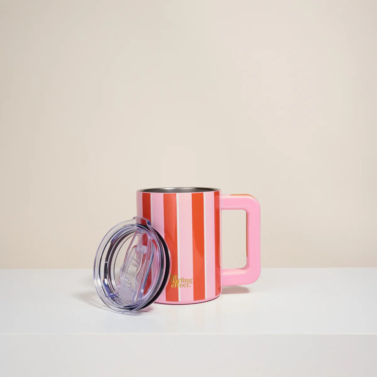 14 oz Insulated Mug | Sicily Stripes Pink