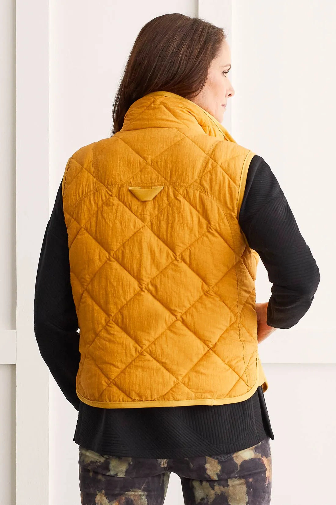 Tribal Quilted A-Line Marigold Puffer Vest