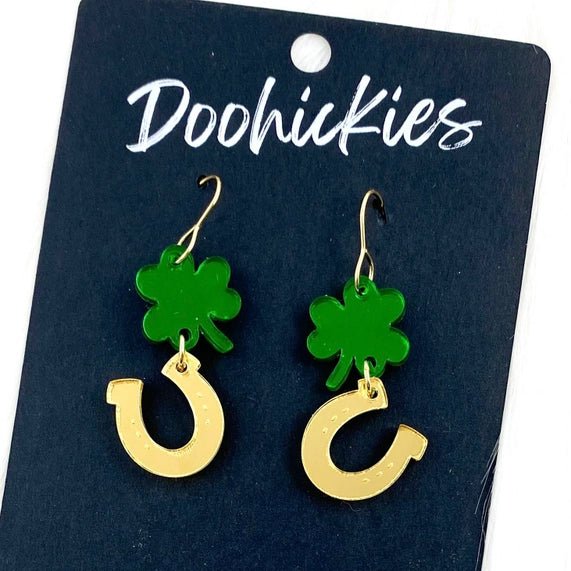 1.5" Lucky Charmz Drops - Acrylic Earrings - Juli's Wearable Art